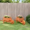 Wheelbarrow Planters 2 pcs 18.5"x5.9"x7.5" Solid Wood Fir