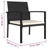 7 Piece Patio Dining Set Poly Rattan Black