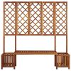 Garden Planter with Bench and Trellis Solid Acacia Wood
