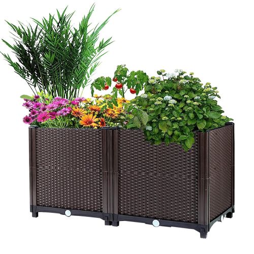 Raised Garden Bed Plant Growth Box with Self-watering System for Garden Patio Balcony Elevated Planter Box for Flowers Vegetables Herbs Raised Garden Bed Plant Growth Box with Self-watering System for Garden Patio Balcony Elevated Planter Box for Flowers Vegetables Herbs